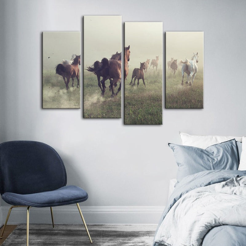 Majestic Equine Canvas Art Set - 4 Piece Collection