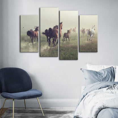 Majestic Equine Canvas Art Set - 4 Piece Collection