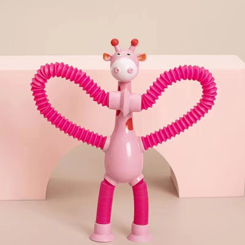 Stretchy Giraffe Toy with Suction Cup - Flexible Animal Plaything