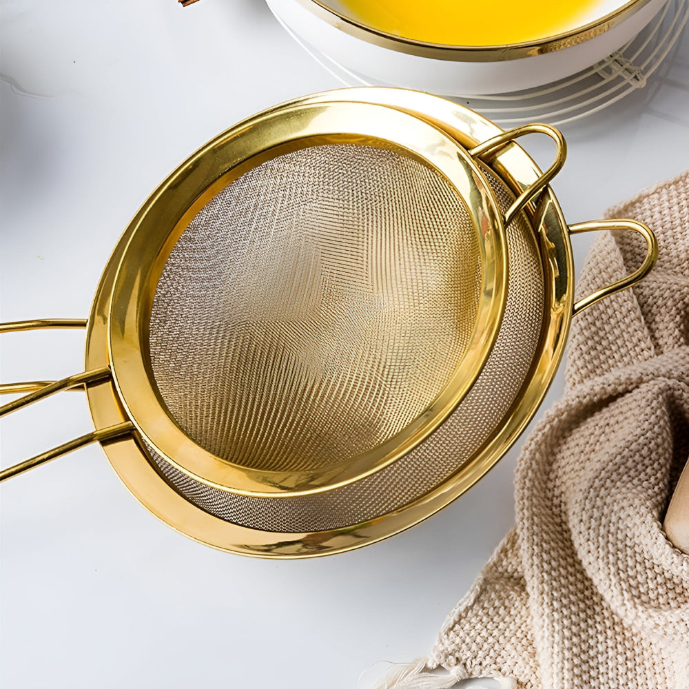 Sophisticated Stainless Steel Mesh Strainer Set