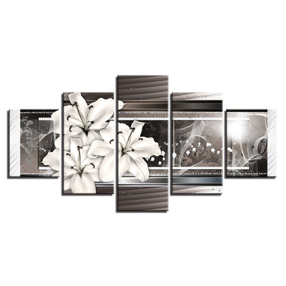 Elegant 5-Piece Floral Canvas Art for Home Décor