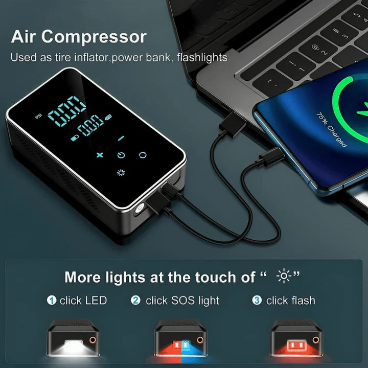 Portable Wireless Tire Inflator for Effortless Convenience