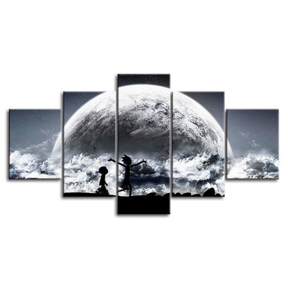 Set of 5 Celestial Canvas Prints - Galaxy Wall Art