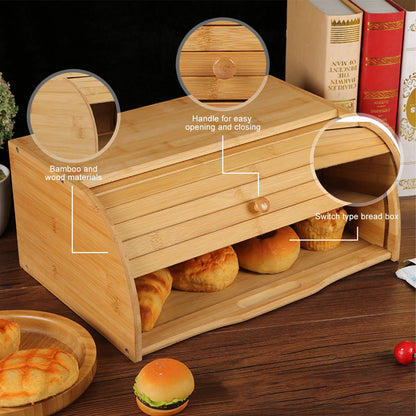 Bamboo Bread Storage Box and Organizer