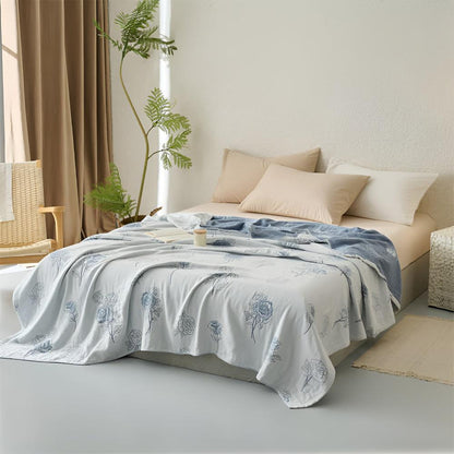 Breezy Blossom Organic Cotton Throw Blanket