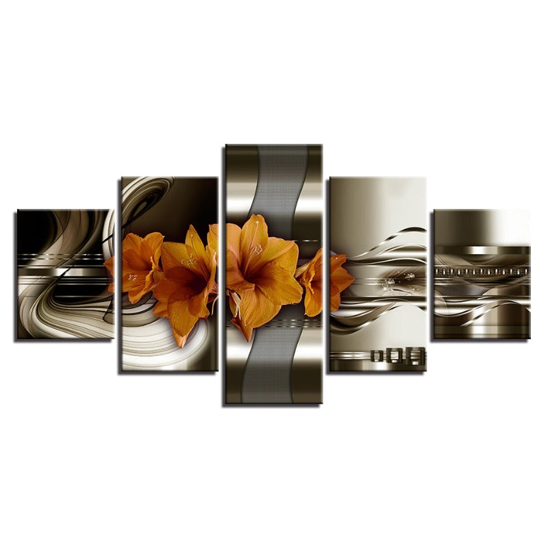 Stunning Floral Canvas Art Set - 5 Panel Masterpiece