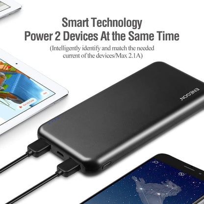 Dual USB Rechargeable Battery Pack | 10,000 mAh - 2 Pack