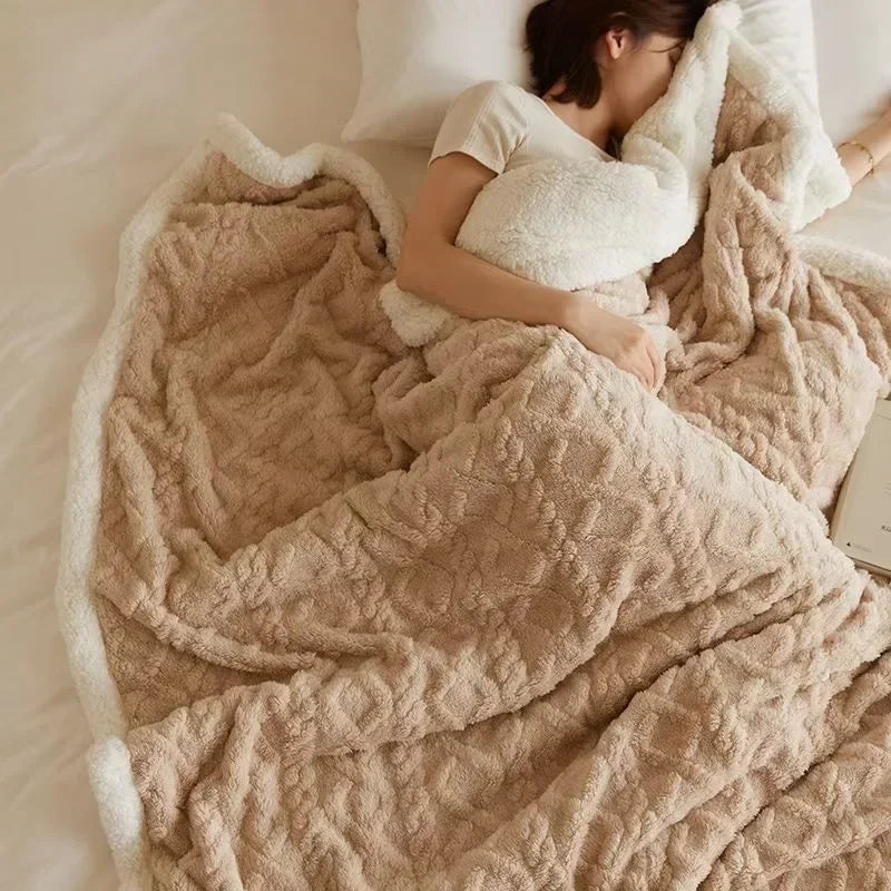 Thick Lambswool Blanket for Winter Comfort and Warmth