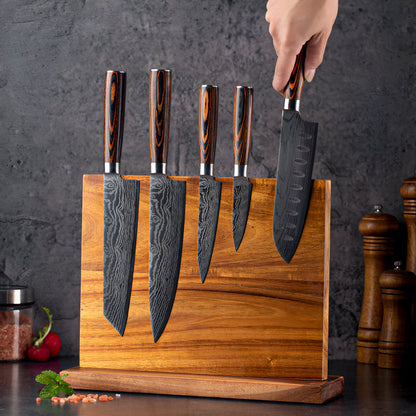 Elegant Wood Magnetic Knife Rack for Secure Storage