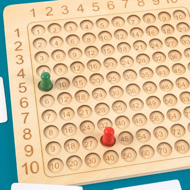 Math Mastery Game - Wooden Multiplication Board for Kids