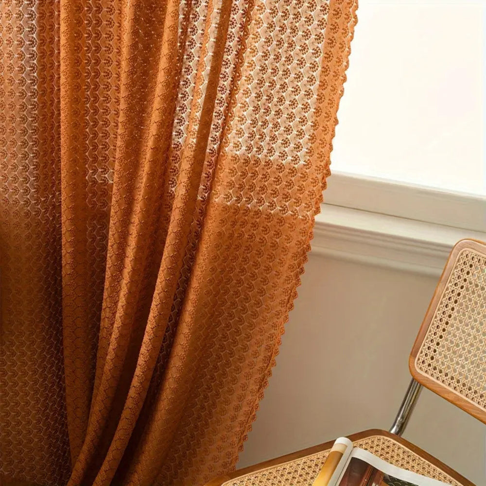 Sunset Charm Bohemian Crochet Window Panel