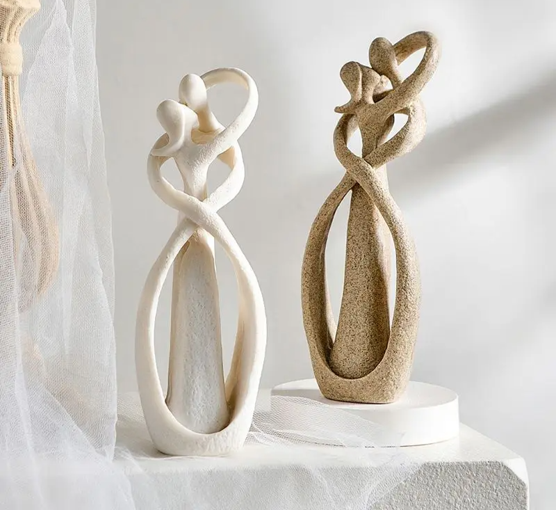 Timeless Love Abstract Sculpture - Unique Gift for Eternal Embrace
