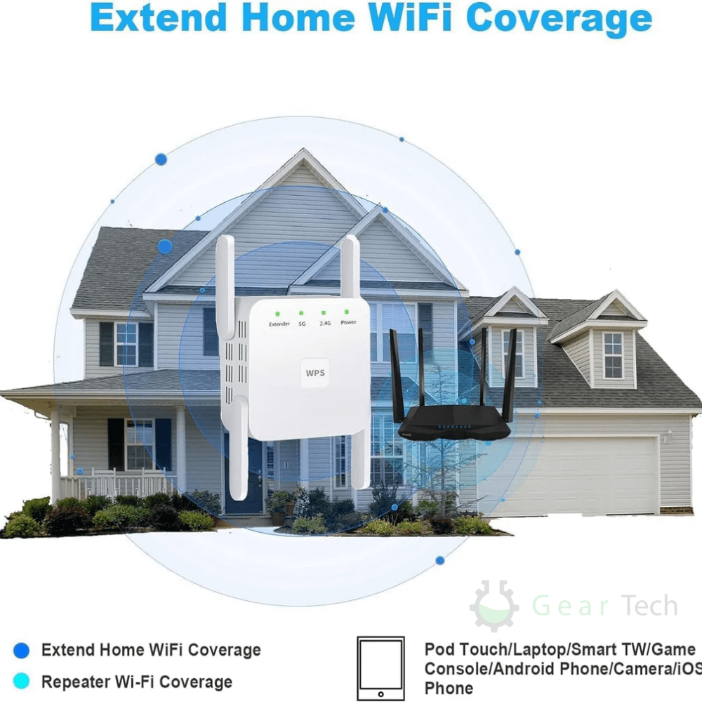 5G WiFi Range Extender – Dual-Band Signal Booster for Home & Garden