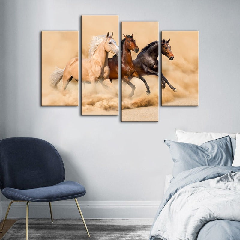 Majestic Trio of Galloping Horses - Canvas Art Set
