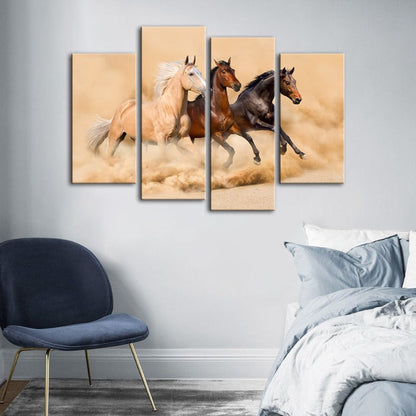 Majestic Trio of Galloping Horses - Canvas Art Set