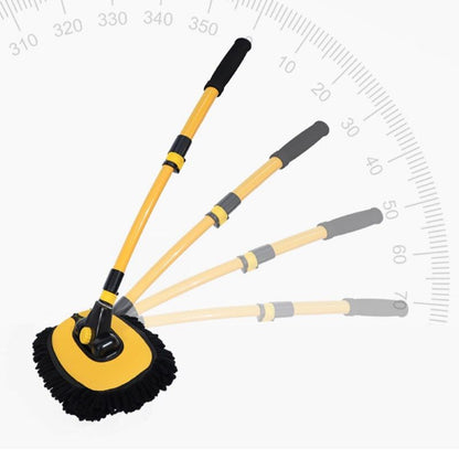 Telescopic Car Wash Mop with 90° Swivel Joint and Microfiber Cover for Roof, Hood, and Windows