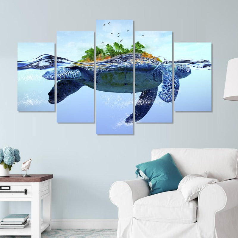 Canvas Wall Art of a Stunning Aquatic Turtle