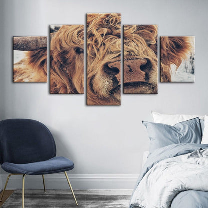Charming Cow Canvas Art Set - 5 Panels for Stunning Decor