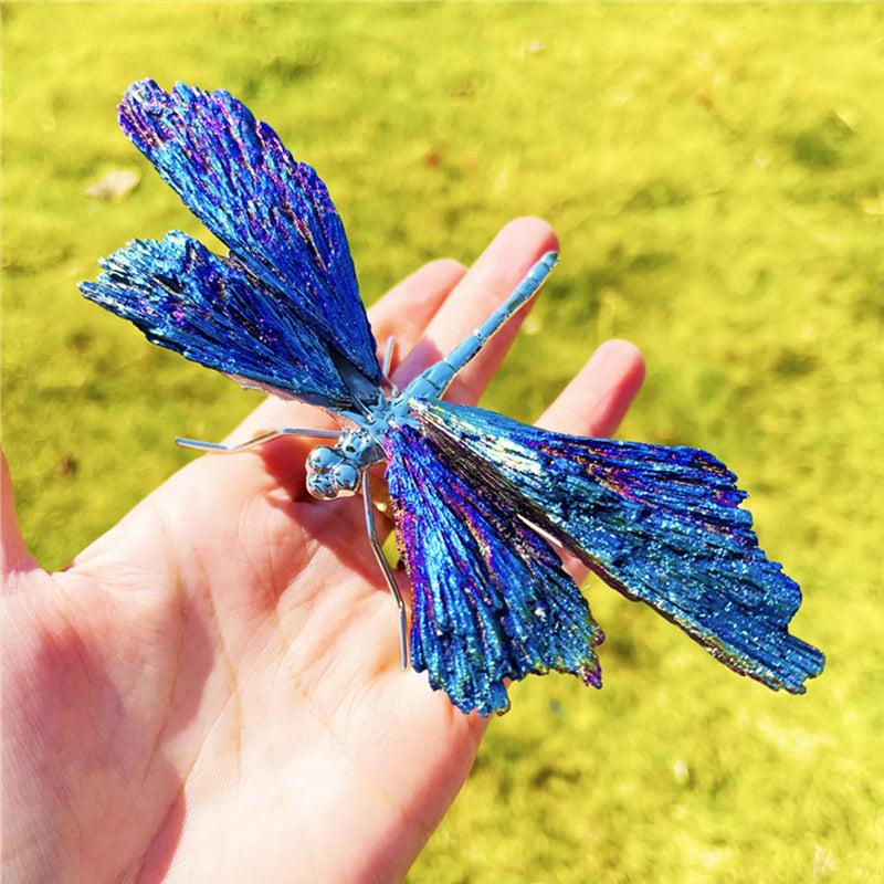 Dragonfly Pendant with Tourmaline and Kyanite Gemstones