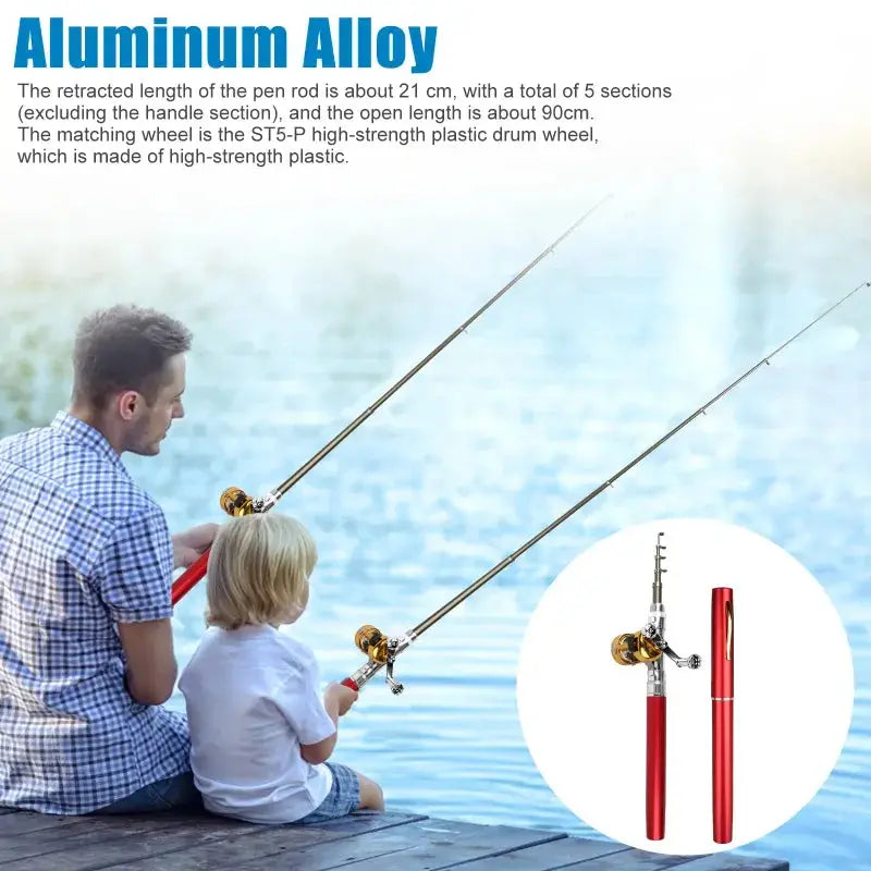 Compact Travel Fishing Rod and Reel Set | Lightweight Aluminum Gear
