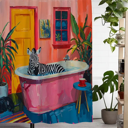 Whimsical Pink Zebra Shower Curtain