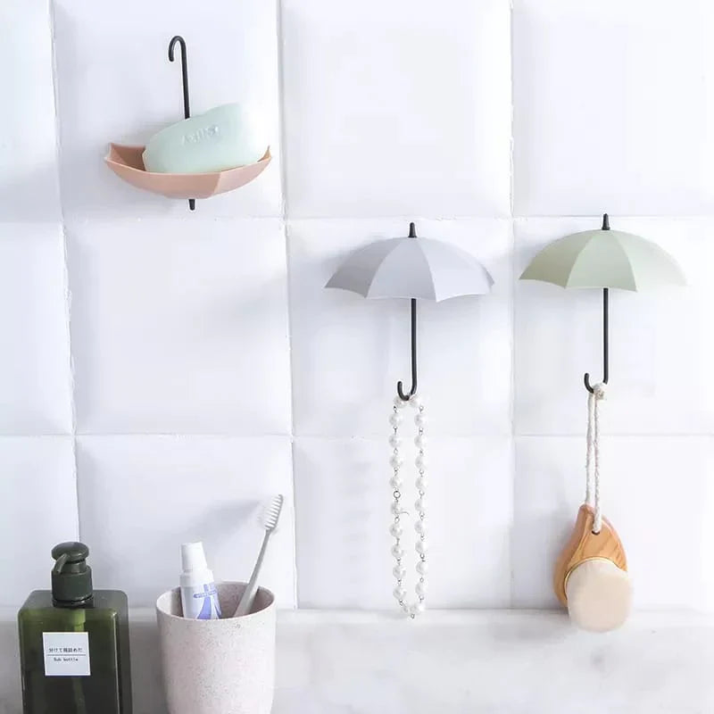 Charming 3-Piece Wall Hook Set for Umbrellas and More