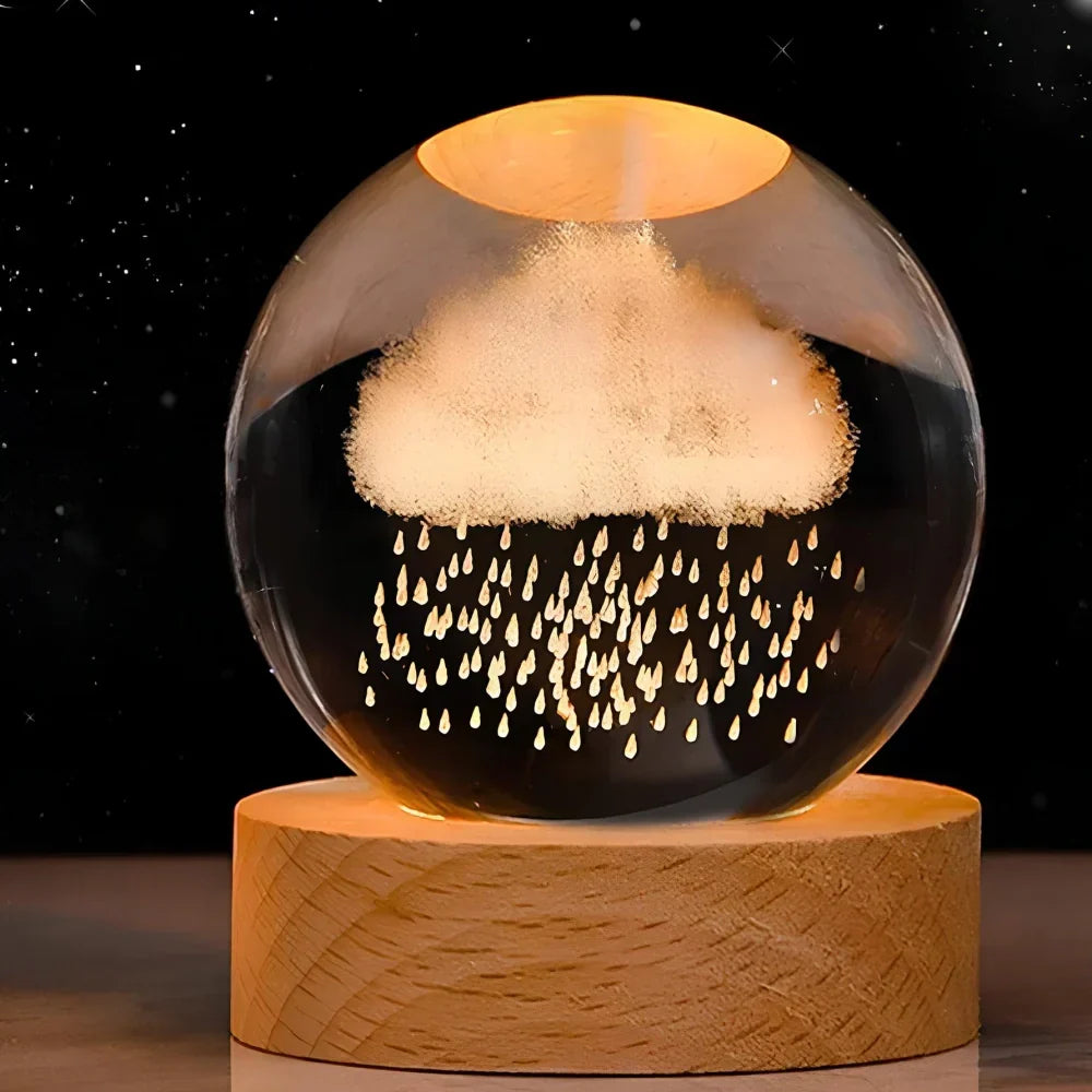 Celestial 3D Engraved Crystal Globe