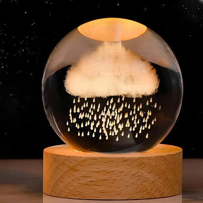 Celestial 3D Engraved Crystal Globe
