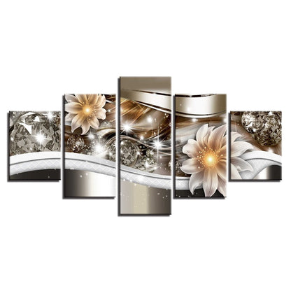 Stunning 5-Piece Floral Canvas Art for Elegant Spaces