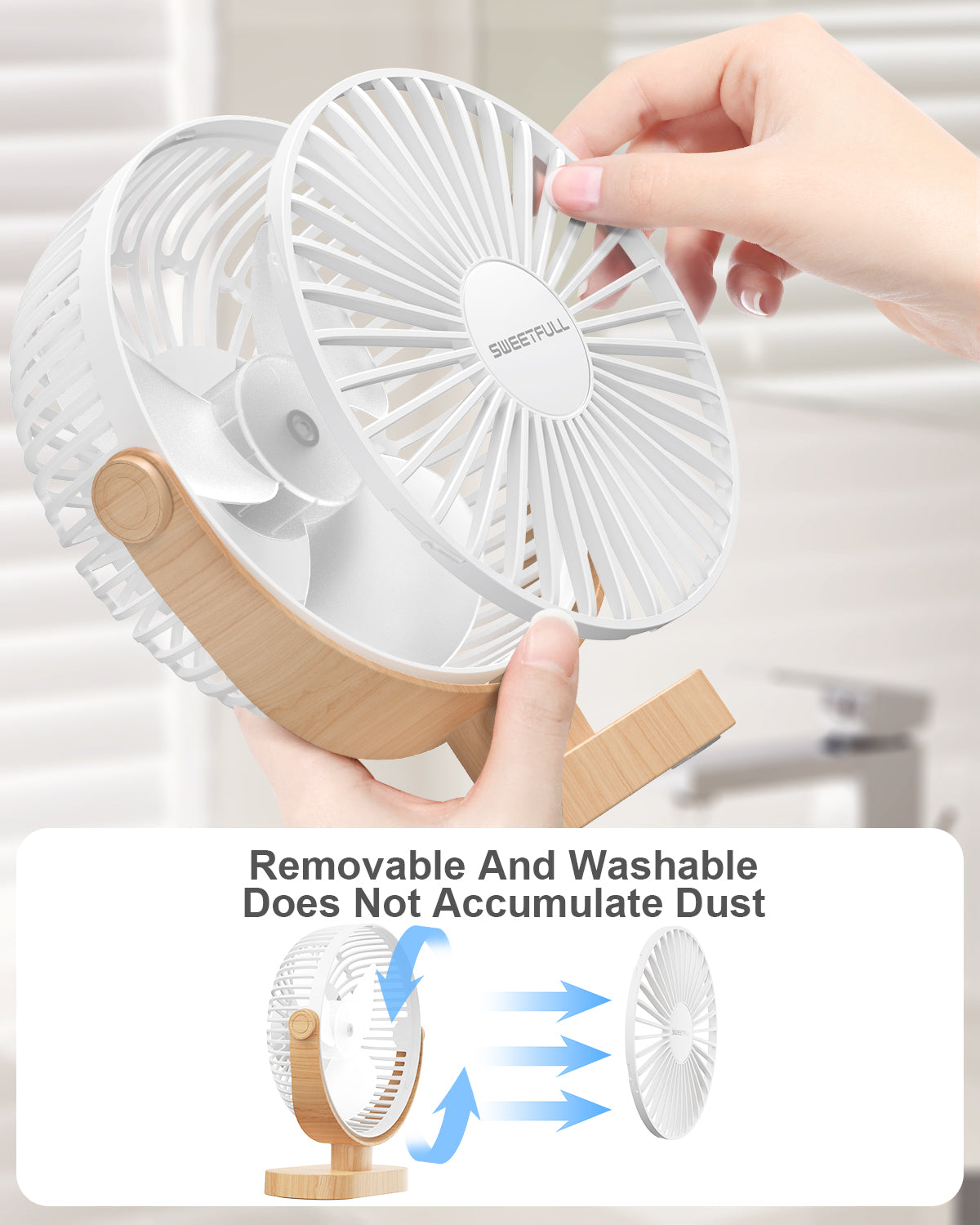 6.5 Inch Portable USB Desk Fan for Home, Office, Car, and Travel