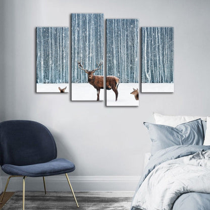 Winter Serenity: 4-Piece Canvas Art Set for Tranquil Spaces