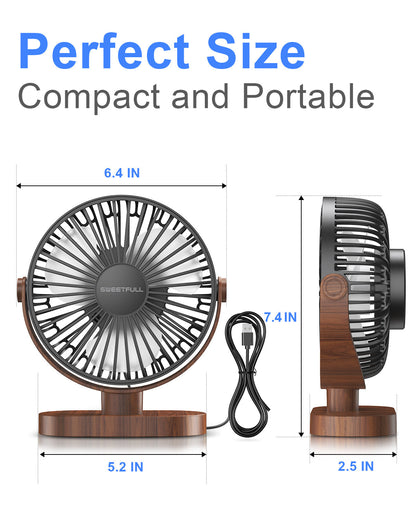 6.5 Inch Portable USB Desk Fan for Home, Office, Car, and Travel
