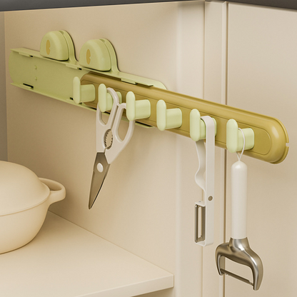 Expandable Wall Hook Rack with 6 Strong Suction Hooks