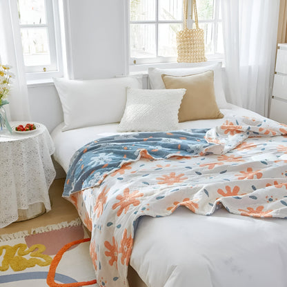Vibrant Reversible Cotton Throw Blanket for All Seasons