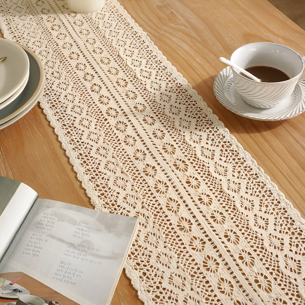 Charming Lace Table Runner for Rustic Elegance