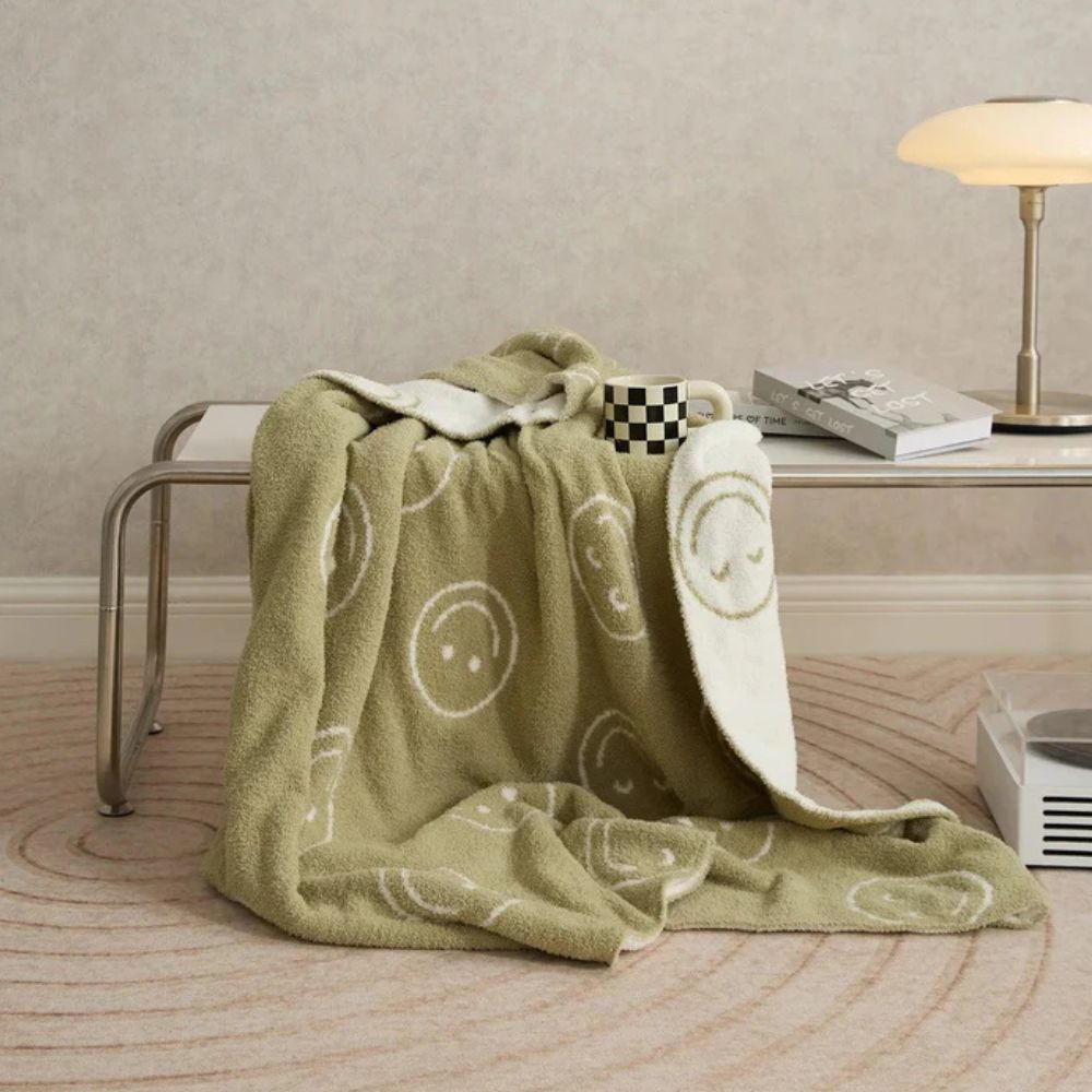 Joyful Smiles Plush Throw Blanket