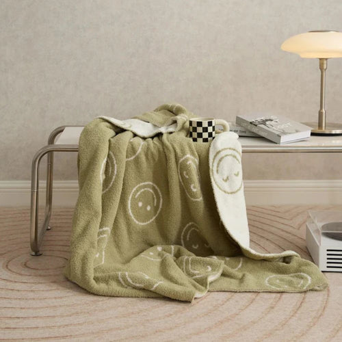 Joyful Smiles Plush Throw Blanket
