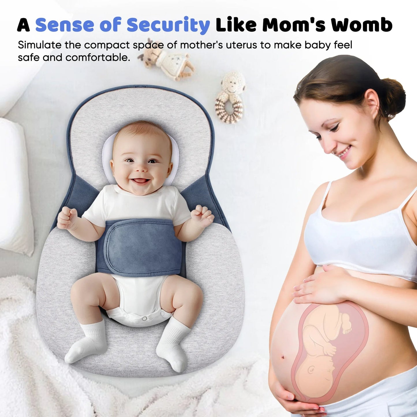 Elevated Baby Lounger for Newborns and Infants to Prevent Reflux