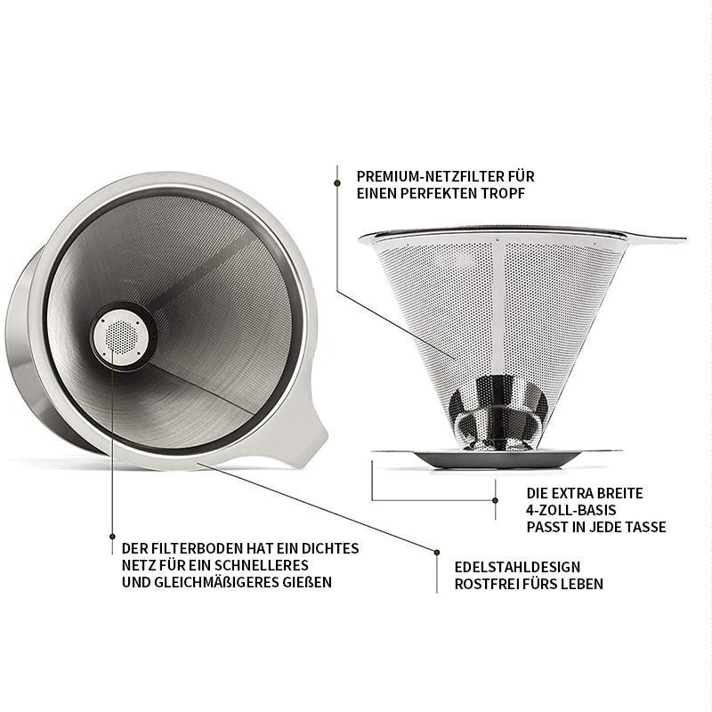 Reusable Stainless Steel Coffee Filter – Diameter 11.5–12.5 cm