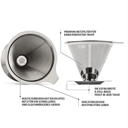 Reusable Stainless Steel Coffee Filter – Diameter 11.5–12.5 cm