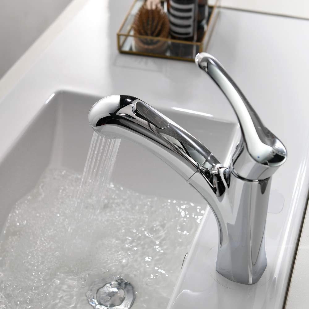 Pull-Out Kitchen Faucet with Shower Function and Pause Button - 2 Spray Modes