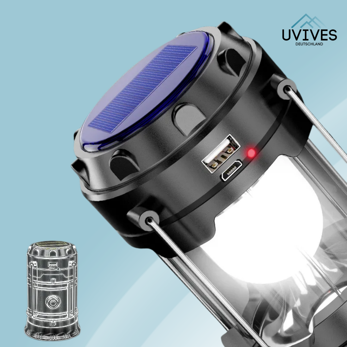 Double Solar Lamp & Flashlight for Endless Outdoor Illumination