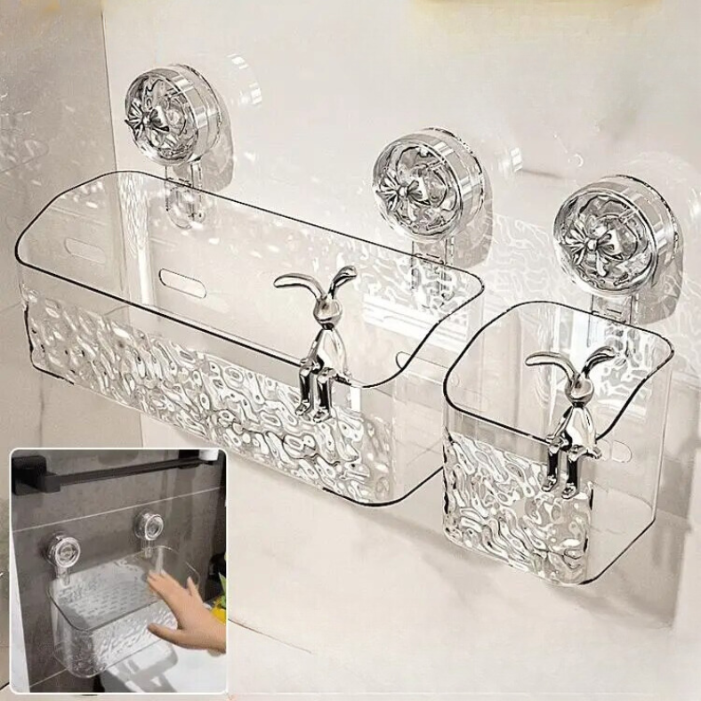 Luxury Suction Cup Shelf with Glacier Pattern - Last Day Discount