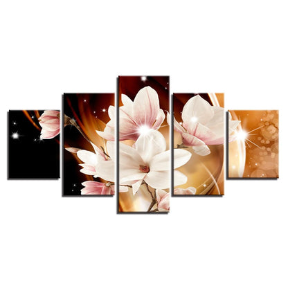Vibrant Floral Canvas Art Set - 5 Piece Wall Décor