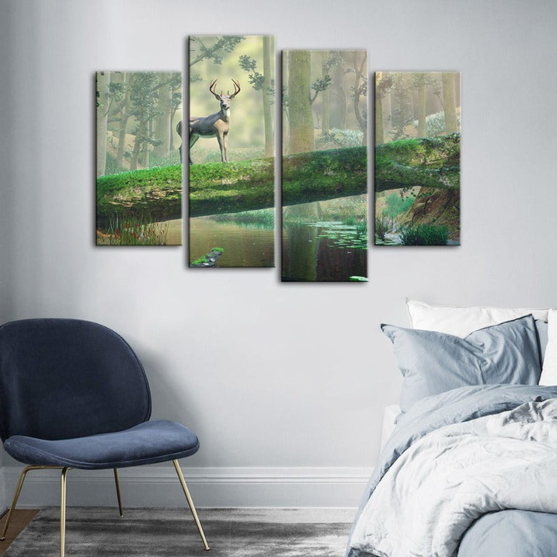 Serene Wilderness Canvas Art Set - 4 Piece Collection