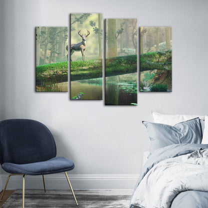 Serene Wilderness Canvas Art Set - 4 Piece Collection