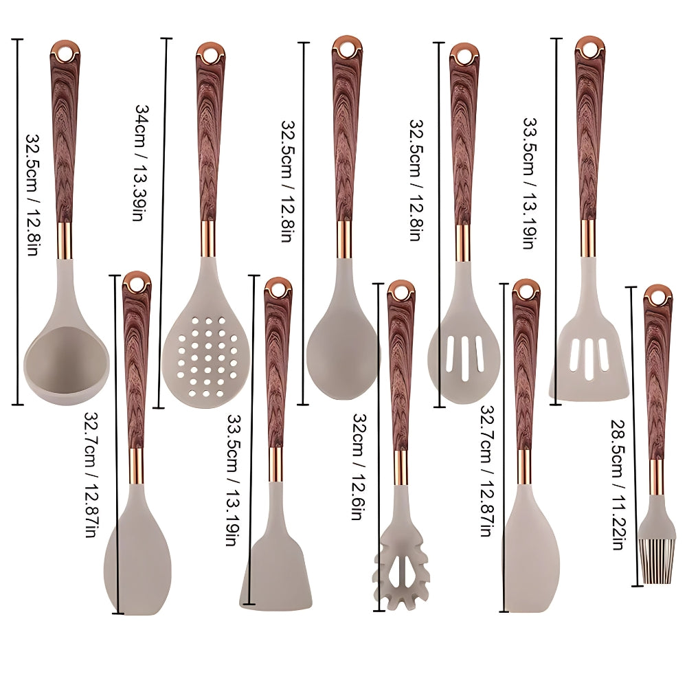 Premium Silicone Kitchen Tool Set | 10 Essential Pieces