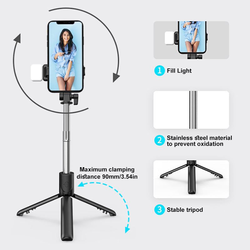 Wireless Bluetooth Selfie Stick - 6 Functions in One