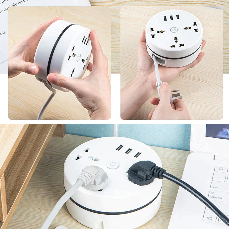 Compact Retractable Power Hub for All Your Charging Needs