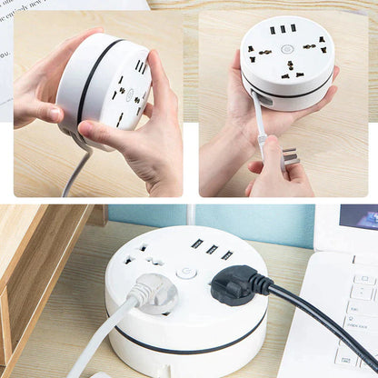 Compact Retractable Power Hub for All Your Charging Needs